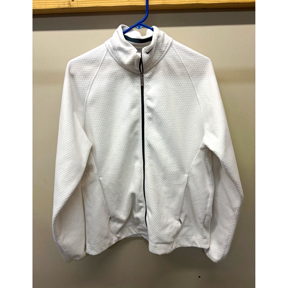 Nike Golf Women's White Full Zip Fleece Golf Jacket, Long Sleeve, Lg